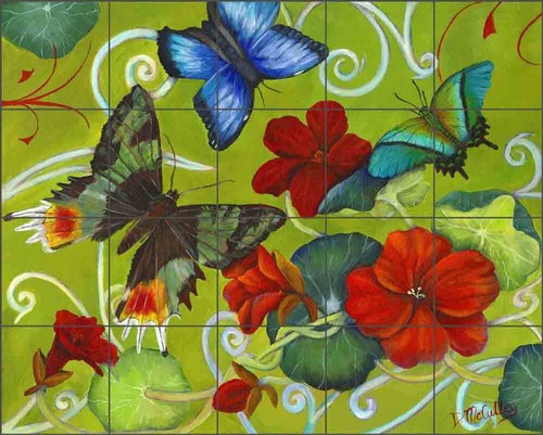 Butterfly tile backsplash - butterfly,