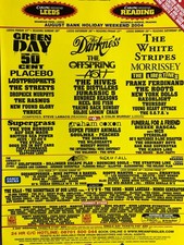 Leeds Festival Green Day Darkness Morrissey 2004 A4 Poster Advert