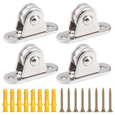 Pulley Wheel with 2 Bearing, 4Pcs Pulley System Stainless Steel, Single Pulley B