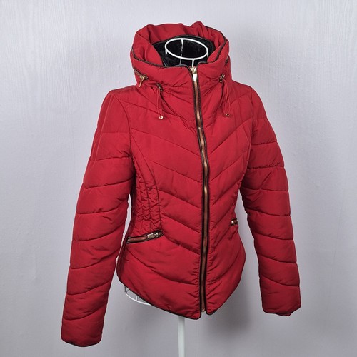 Zara basic red quilted puffer - zara,