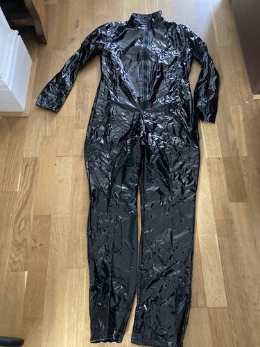 Black pvc jumpsuit cat - pvc,
