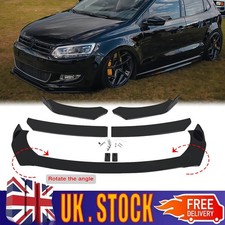 Front Bumper Lip Spoiler Splitter Body Kit Glossy Black For VW Polo MK5 MK6 MK7
