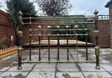 Incredible Quality Solid Brass & Porcelain King Size Bed Frame – Good Condition