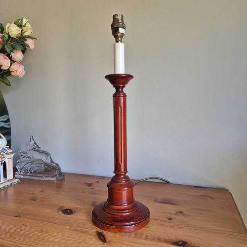 Vintage wood lamp base tall - vintage,