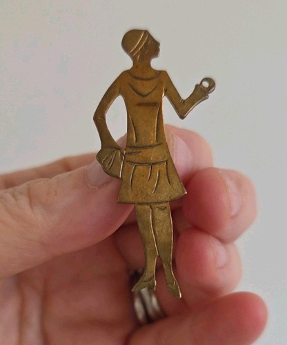Antique art deco flapper lady - deco,