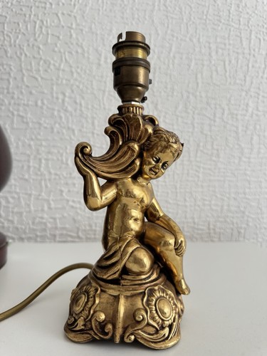 1960s cherub brass lamp stand - brass,
