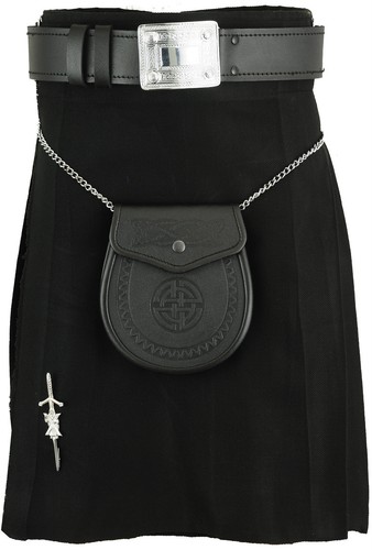 Scottish mens kilt - scottish, black
