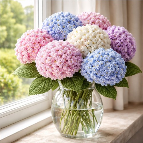 Knitted hydrangea pattern only - knitted,