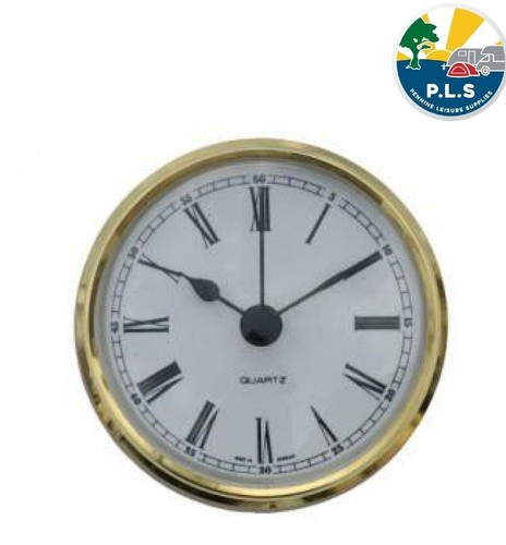 Caravan clock 72mm round white - caravan,