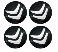 4x Sticker Citroen Wheel Centre Cap Emblem 3D Logo 56mm Black / Silver Stickers