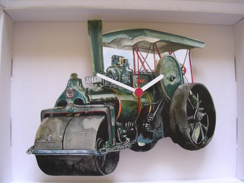 Old fashioned steam roller - old,