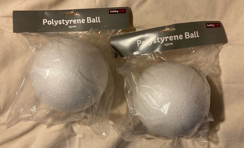 Two 15cm polystyrene balls - two,