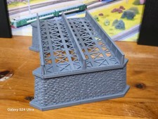 HO Gauge Double Track Iron Girder Bridge Model Railway Train Layout 1:87 Scale