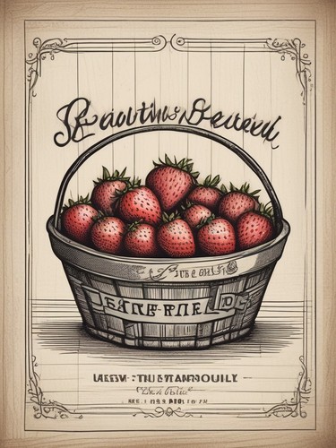 Strawberry basket farmhouse - strawberry,