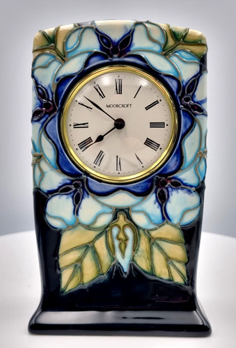 Moorcroft clock tudor rose - moorcroft,