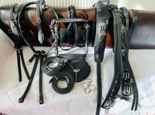 Horse Driving Harness Leather Colour Black Size Cob