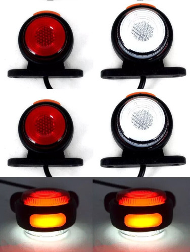 Led red white amber side - 6x,