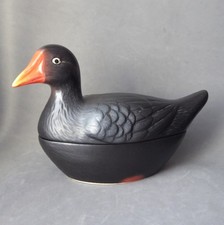 MICHEL CAUGANT ceramic WATER CHICKEN TERRINE slipper