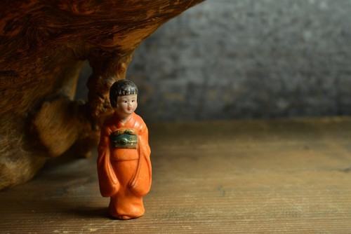 Japanese pottery doll vintage - doll,