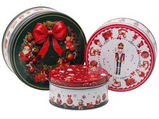 Traditional Christmas Baking Tins - Cookies Biscuits Cakes - Set of 3
