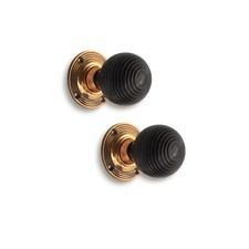 Door Knobs Set Aged Brass