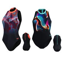 Speedo Swimsuit Swimming Costume Hydrasuit Women's High Back Zipper Bustier