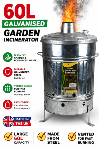 60l garden incinerator - incinerator, bin