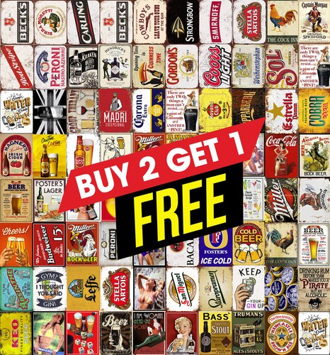 Beer metal tin sign plaque - beer,
