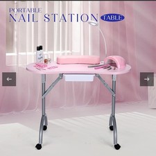 Portable Pink Manicure Table