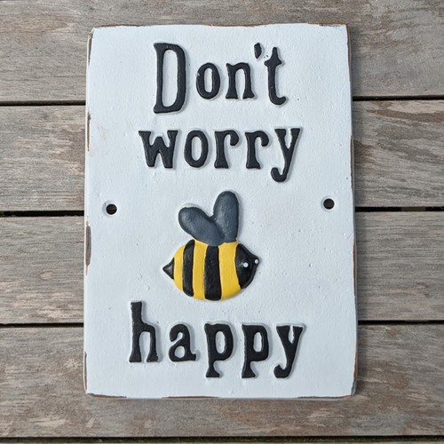 Sign bee happy vintage cast - bee,