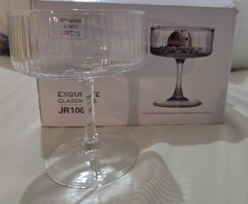 Set ribbed stemmed coupe - ribbed,