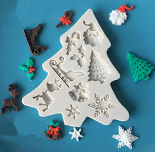 Christmas Tree Silicone Mould Cake Fondant Decorating Icing Sugar Craft UK