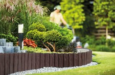 2.32m Garden Lawn & Path Edging – Log / Timber Effect Flexible Border for Curves