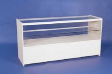 WHITE HALF GLASS DISPLAY COUNTER 1800MM RETAIL SHOP FITTINGS 1800MM NEW