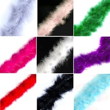 1 Meter Marabou Swansdown Feather Trim with Iridescent Tinsel - 9 Colours