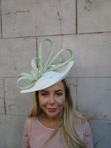 Large cream light mint - large, green
