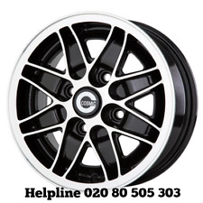 Cosmic Triumph Spitfire 5.5x13 Black Machined Alloy Wheels x 4 (NEW)