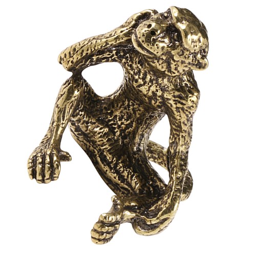 Brass animal statue monkey - statue,