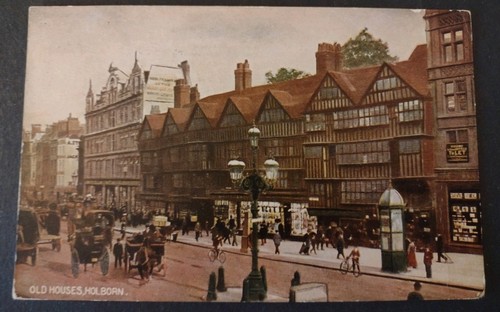 Vintage postcard old houses - vintage,