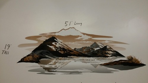 Large decal mountain - lake, sky
