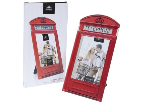 Traditional red telephone box - red,