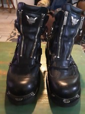 Men's Harlely-Davidson Brake Light Black Leather Motorcycle Boots size 12 #91680