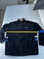 fila velour track top Black L/XL Retro Blue White Tacchini Ellesse Adidas