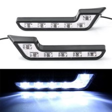 Car Front Bumper Driving Fog Lights 6 LED Daytime Lamps L Shaped Kit Waterproof