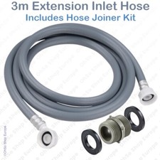 Dishwasher 3m Extension Cold Water Inlet Hose Pipe Extra Long