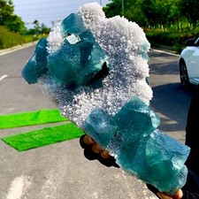 9.29LBRare transparent blue-green cubic fluorite mineral crystal sample/China