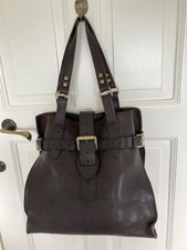 Elgin Mulberry Chocolate Brown Tote Leather Handbag
