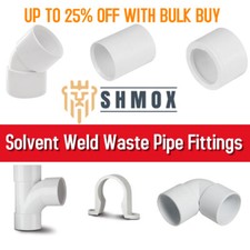 32MM & 40MM UPVC Solvent Weld Waste Pipe Fittings Black, White & Grey Bulk!