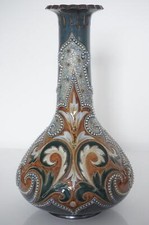 Antique Doulton Lambeth Persian Design Stoneware Vase - Eliza Simmance - c.1895