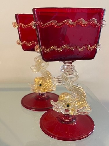 Pair rare antique salviati - rare,